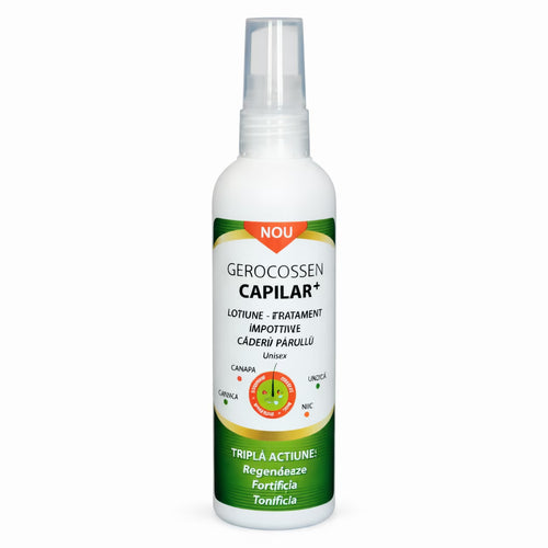 Loțiune capilară Gerocossen Capilar+ anti-cădere a părului, tratament intensiv pentru regenerare, fortificare și tonifiere, unisex.